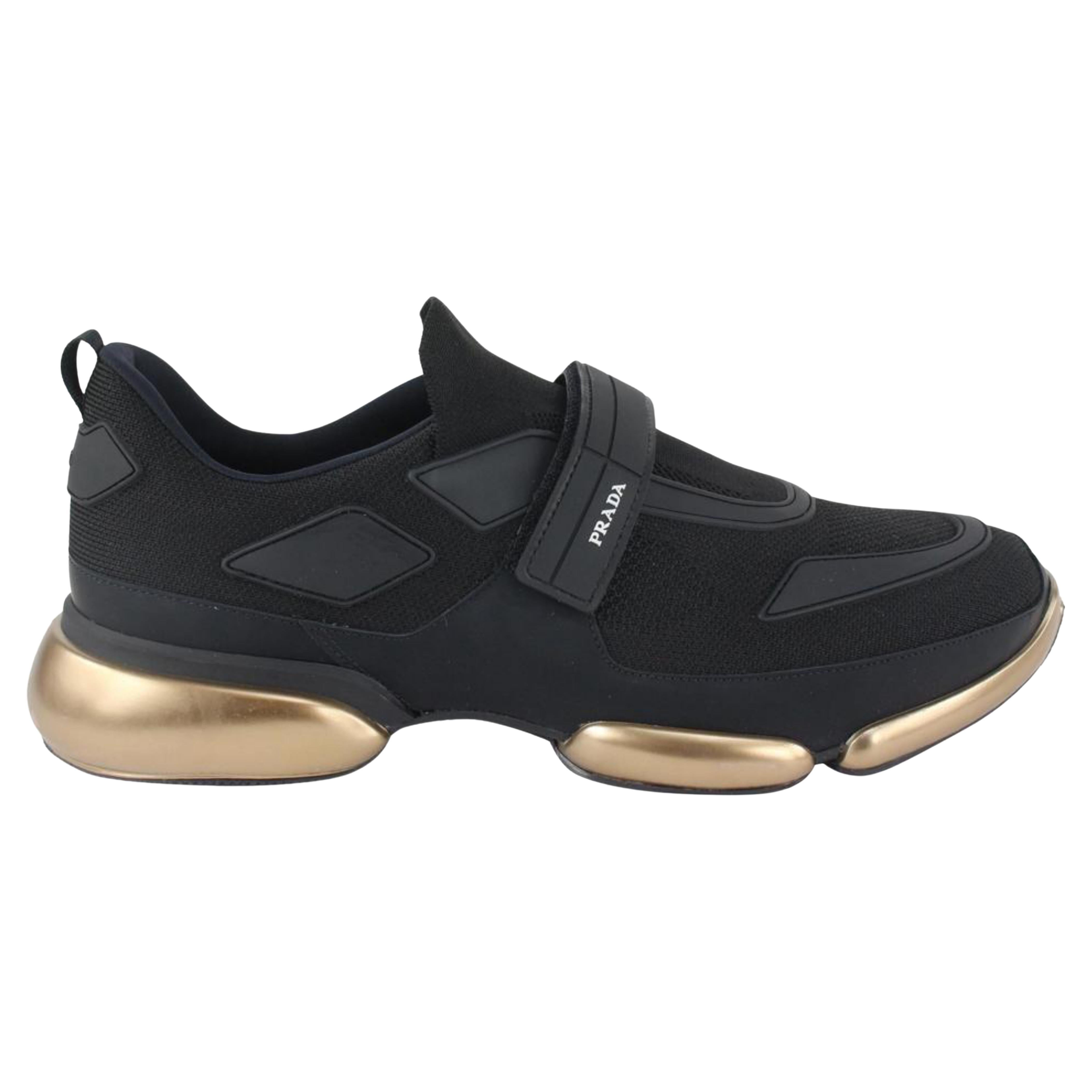 Prada Men's 11 20g064 Black x Gold Cloudbust Sneakers 1116p48 For Sale at  1stDibs