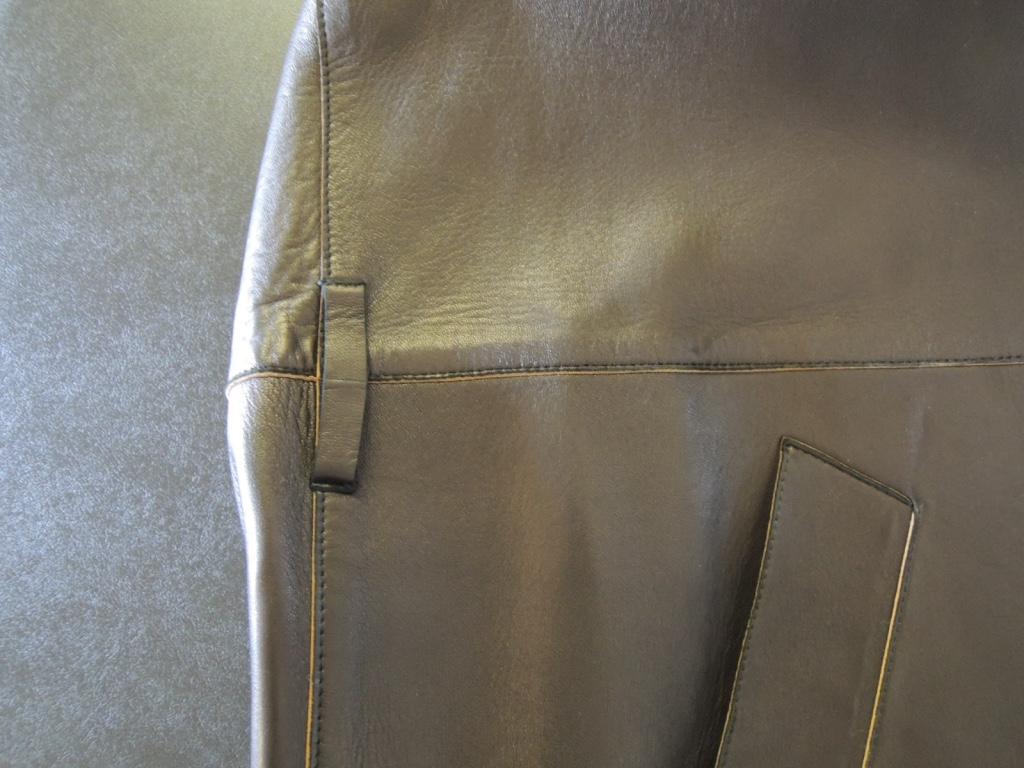 Prada Men's Black Leather Trench Coat 6