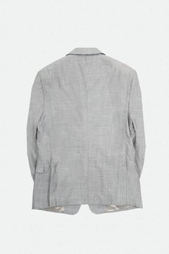 Giacca leggera da uomo Prada, grigia, misto lana e seta, taglia M/L