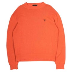 Prada Men's Cashmere Sweater Orange L Minimalist Design