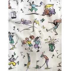 Prada Mens Golf Print White Cotton Shorts Size 52 S/S 2012