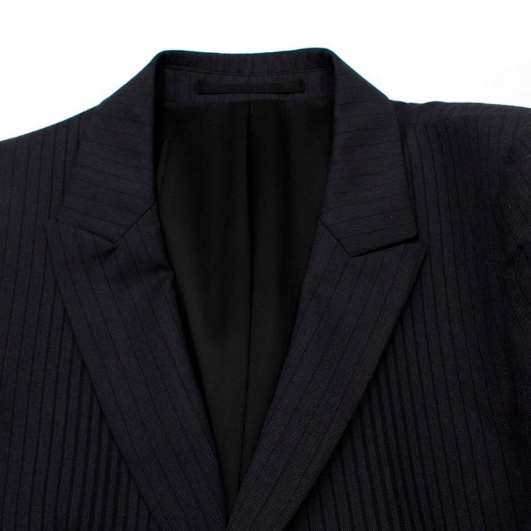 Prada Men's Grey Pinstripe Suit M at 1stDibs | prada pinstripe suit, mens  grey pinstripe suit, vintage prada suit