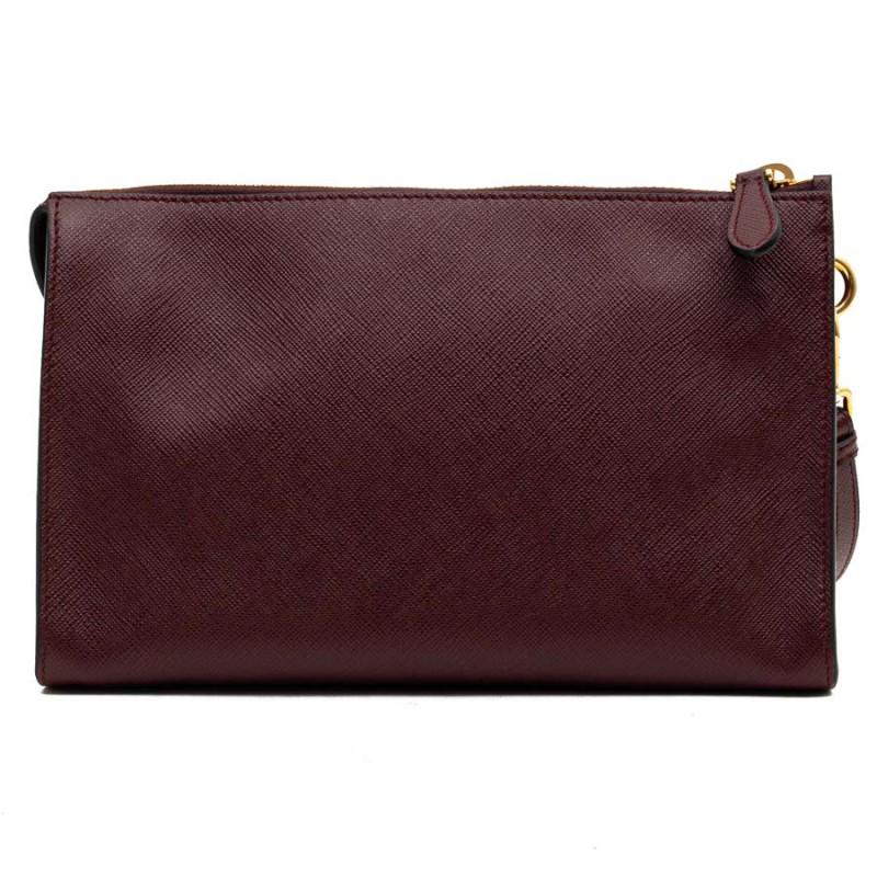 PRADA Men's Leather Clutch For Sale at 1stDibs