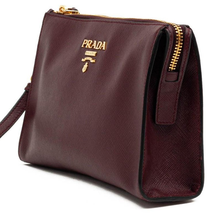 PRADA Men's Leather Clutch For Sale at 1stDibs