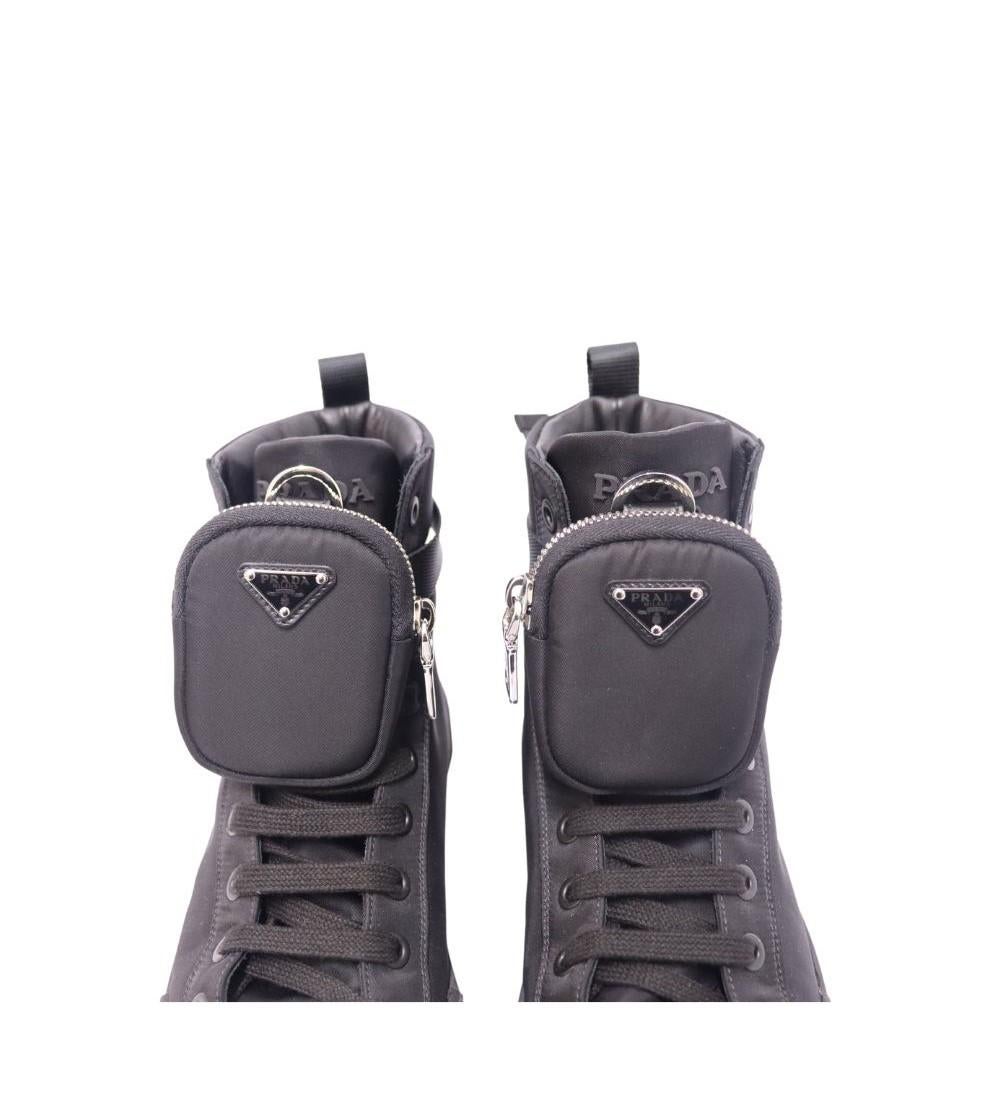 Prada Men's Re-Nylon Wheel High-Top Sneakers Size US 8.5 For Sale 1