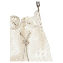 Prada Mesh and Metallic Leather Drawstring Shoulder Bag, Early 2000s