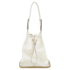 Prada Mesh and Metallic Leather Drawstring Shoulder Bag, Early 2000s