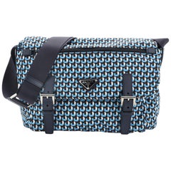 Prada Messenger Bag Printed Tessuto Small