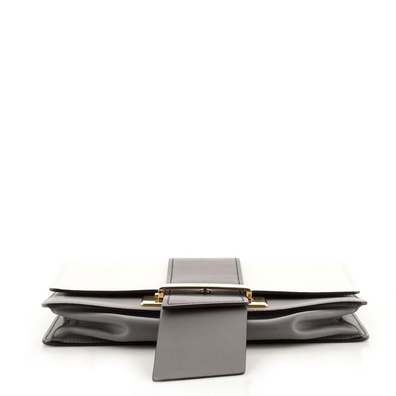 Beige Prada Metal Ribbon Shoulder Bag City Calfskin Medium