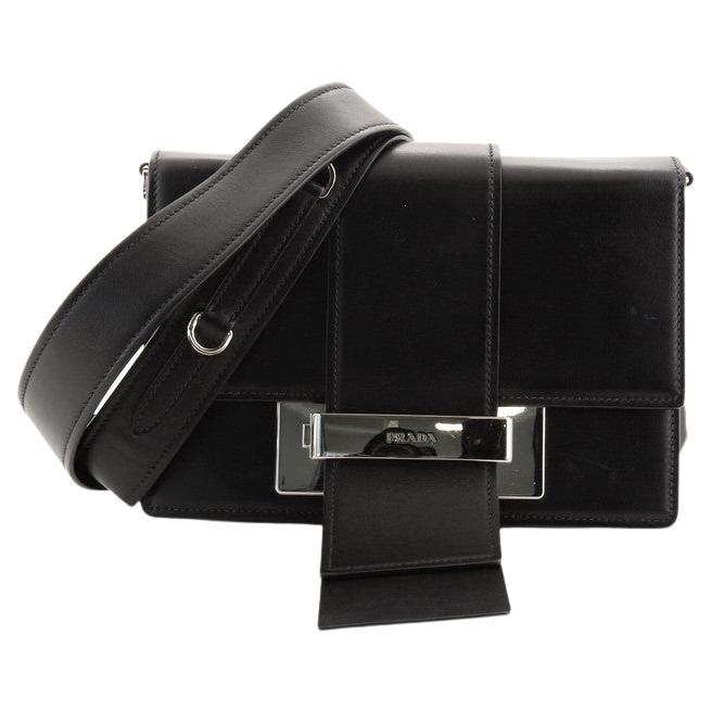 Prada Metal Ribbon Shoulder Bag City Calfskin Small