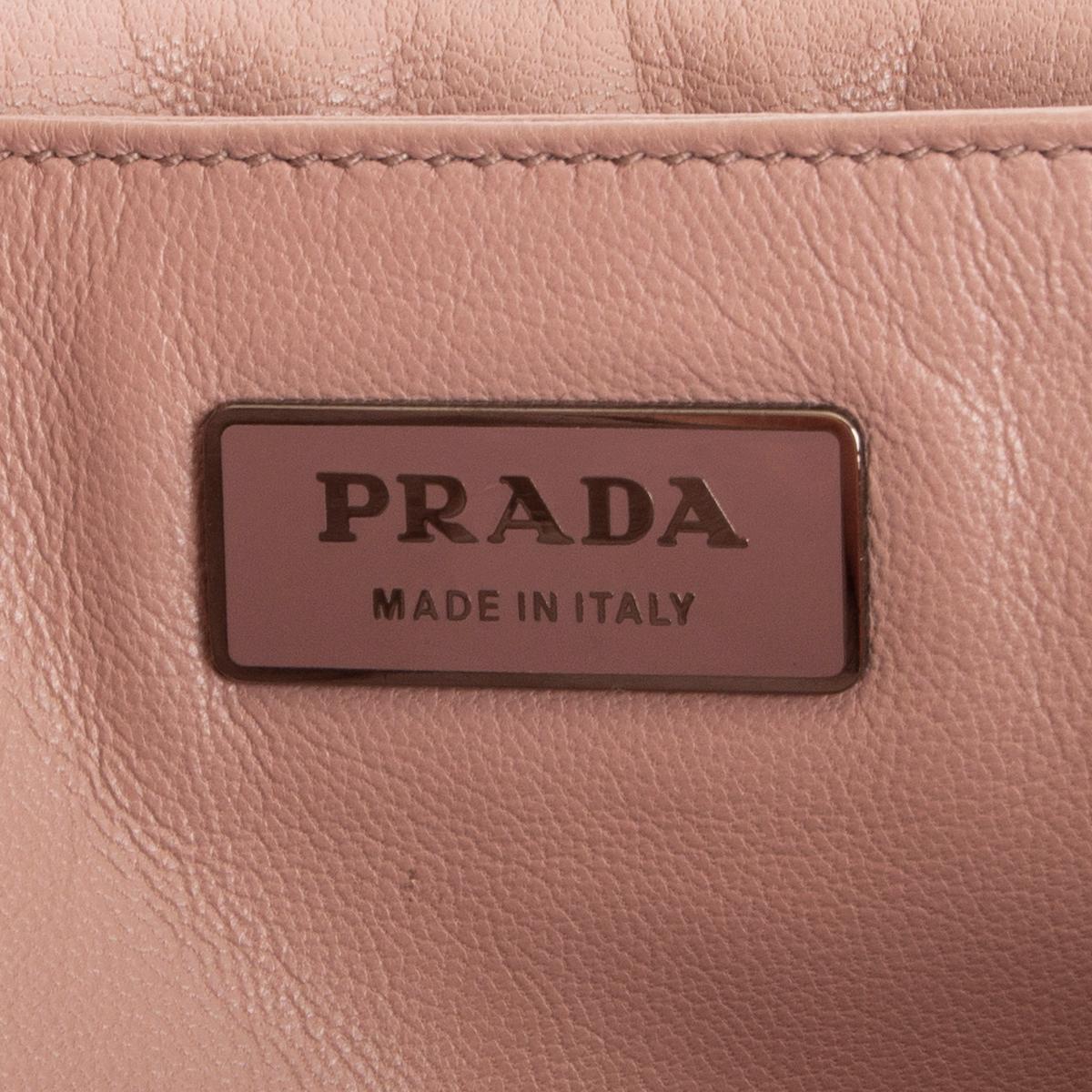 Brown PRADA metallic antique gold leather BERLINO SOUND Shoulder Bag