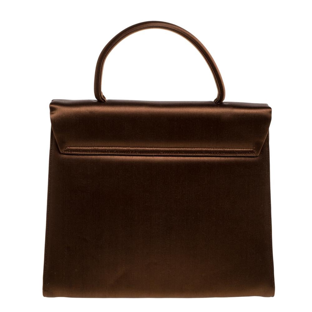 Prada Metallic Brown Satin Top Handle Bag at 1stDibs | brown satin bag ...