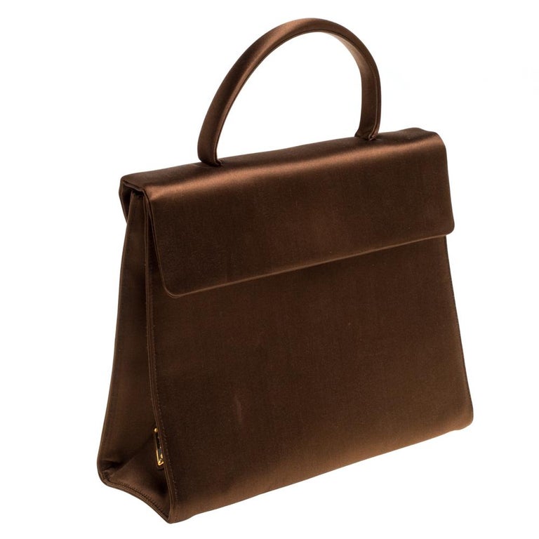Prada Metallic Brown Satin Top Handle Bag For Sale at 1stDibs | metallic brown  bag, brown satin bag, prada top handle bag