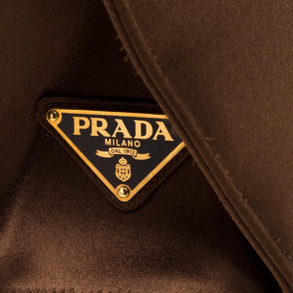 Prada Metallic Brown Satin Top Handle Bag at 1stDibs | brown satin bag ...
