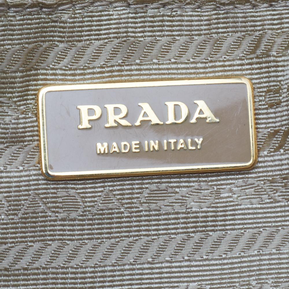 Prada Metallic Gold Gathered Leather Satchel 7