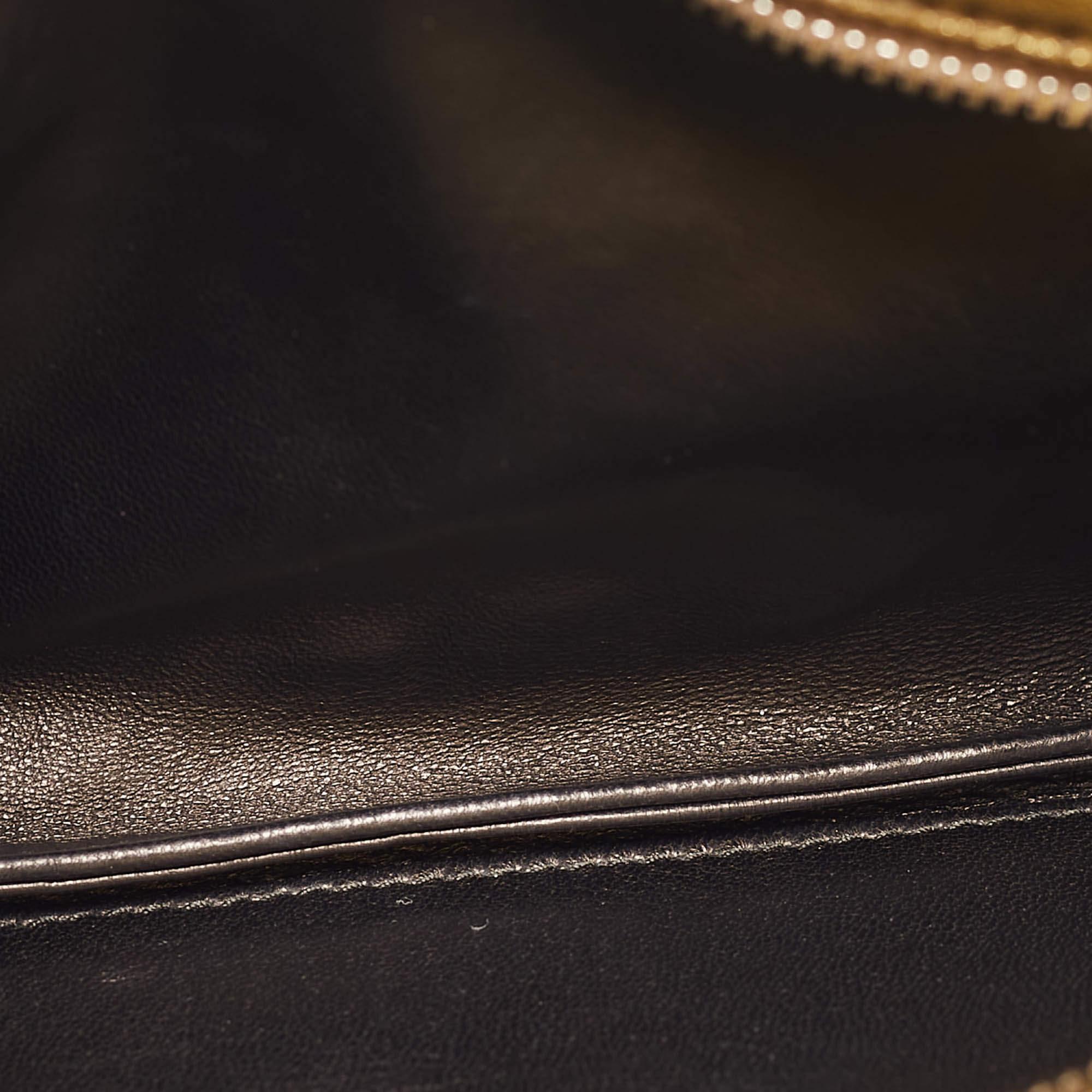 Women's Prada Metallic Gold Leather Double Zip Clutch For Sale
