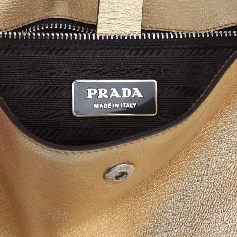 Women's PRADA metallic gold leather Flap Shoulder Bag