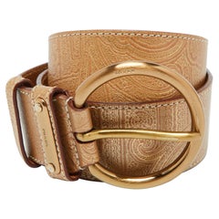 Prada Metallic Gold Leather Waist Belt 80CM