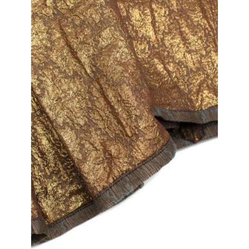 Prada - Jupe en brocart plissé or métallique Pour femmes en vente
