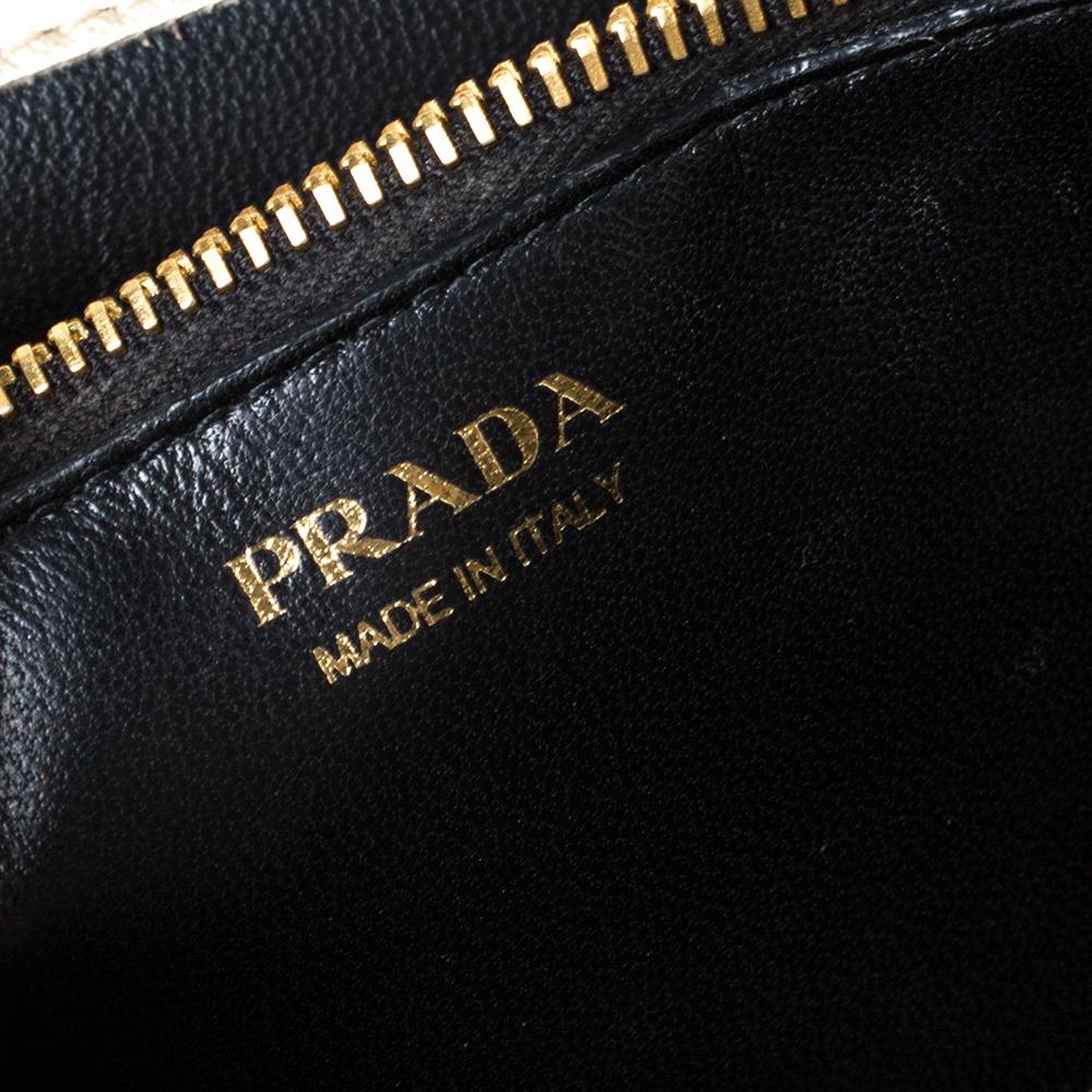 Prada Metallic Gold Saffiano Leather Logo Flap Chain Shoulder Bag 2