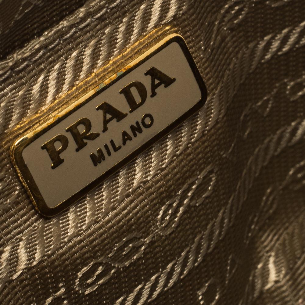 Prada Metallic Gold Saffiano Lux Leather Studded Mini Crossbody Bag 3