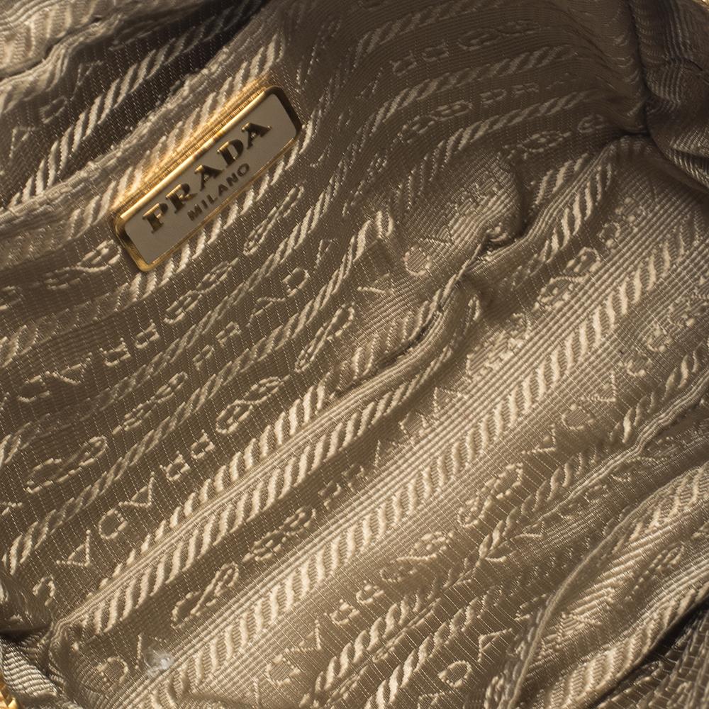 Prada Metallic Gold Saffiano Lux Leather Studded Mini Crossbody Bag 2