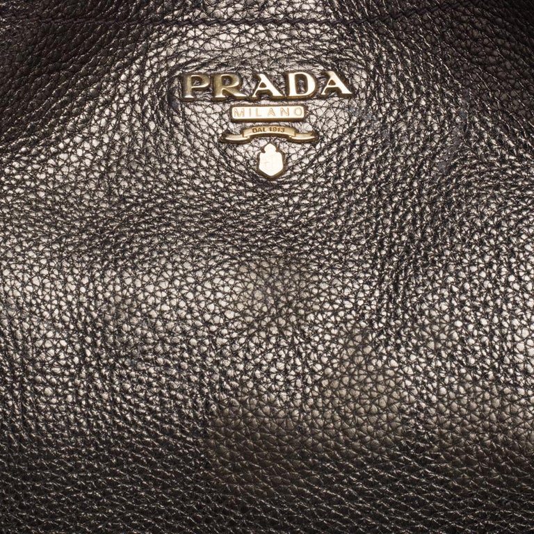 Prada Metallic Gold Vitello Daino Leather Side Pocket Hobo at 1stDibs