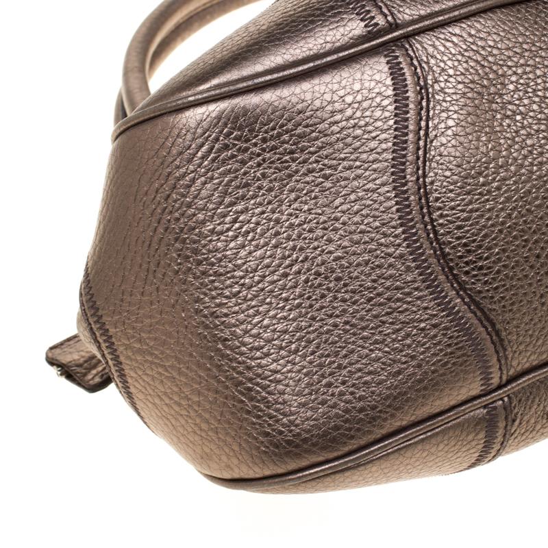 Prada Metallic Grey Leather Shoulder Bag 1