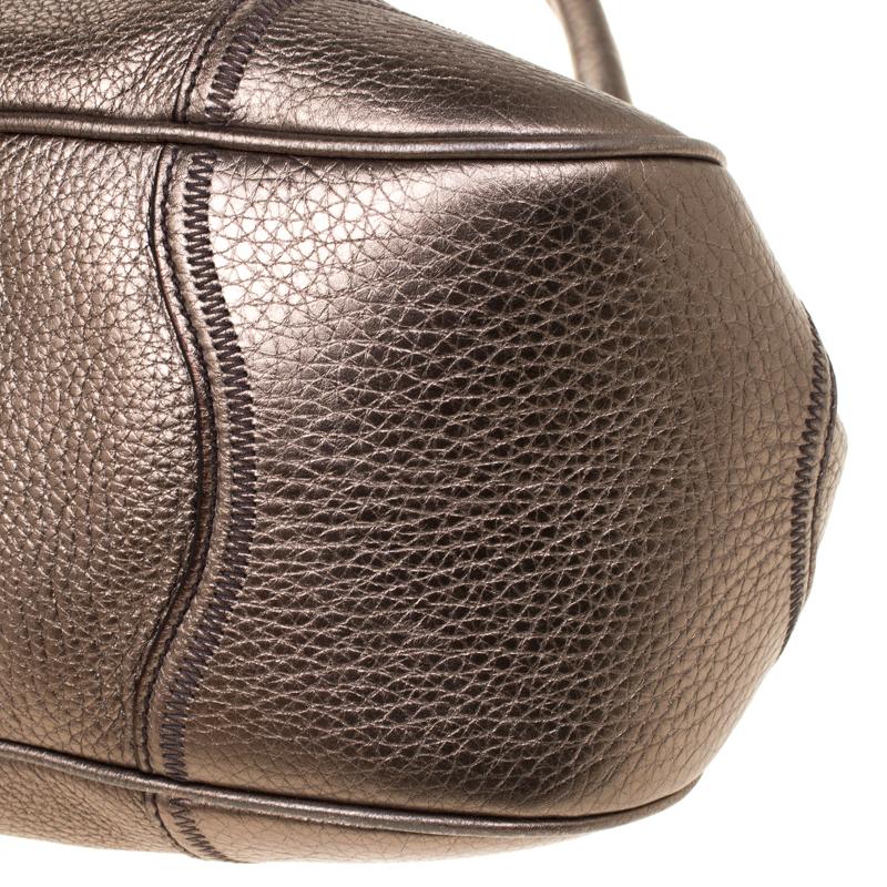 Prada Metallic Grey Leather Shoulder Bag 2