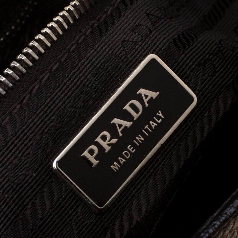 prada leather shoulder bag gray