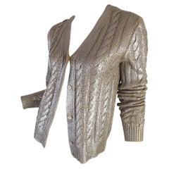 Prada Metallic Knit Cardigan