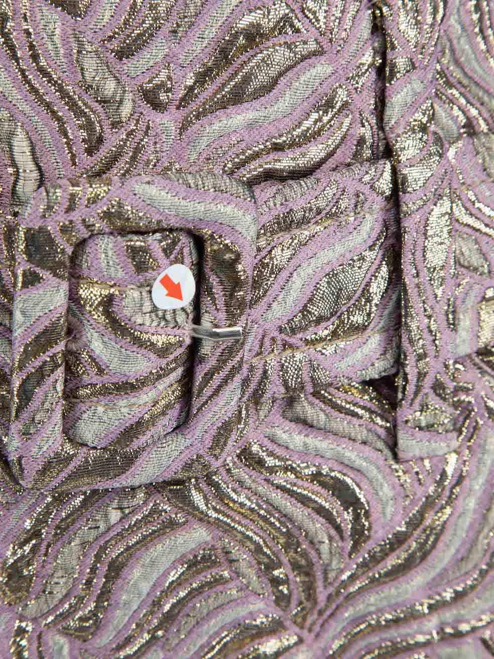 Prada Metallic Logo Jacquard Belted Mini Skirt Size S In Excellent Condition In London, GB