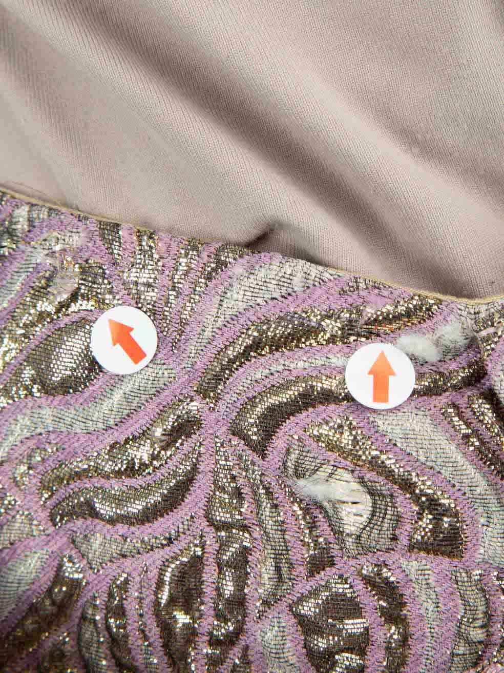 Women's Prada Metallic Logo Jacquard Belted Mini Skirt Size S
