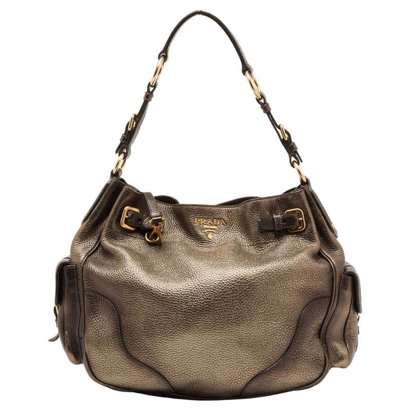 Prada Brown Patent Leather Hobo Bag at 1stDibs