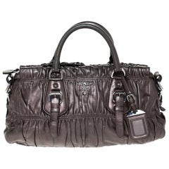 Prada Metallic Nappa Gaufre Leather Medium Datchel