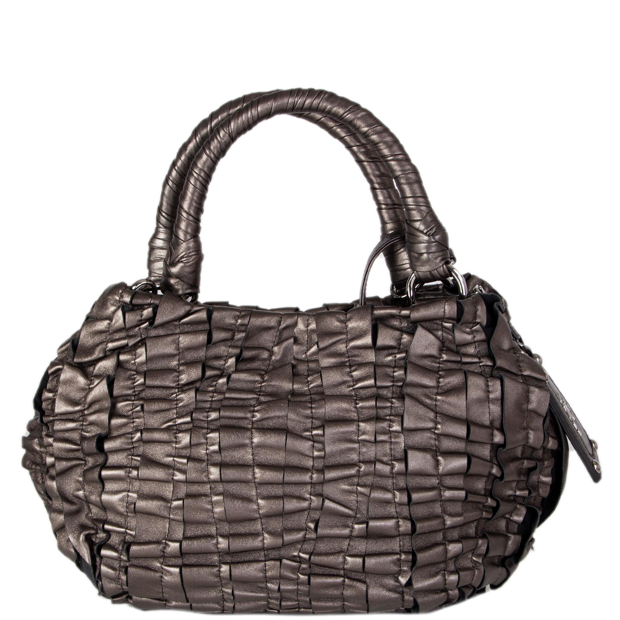 ruched leather bag