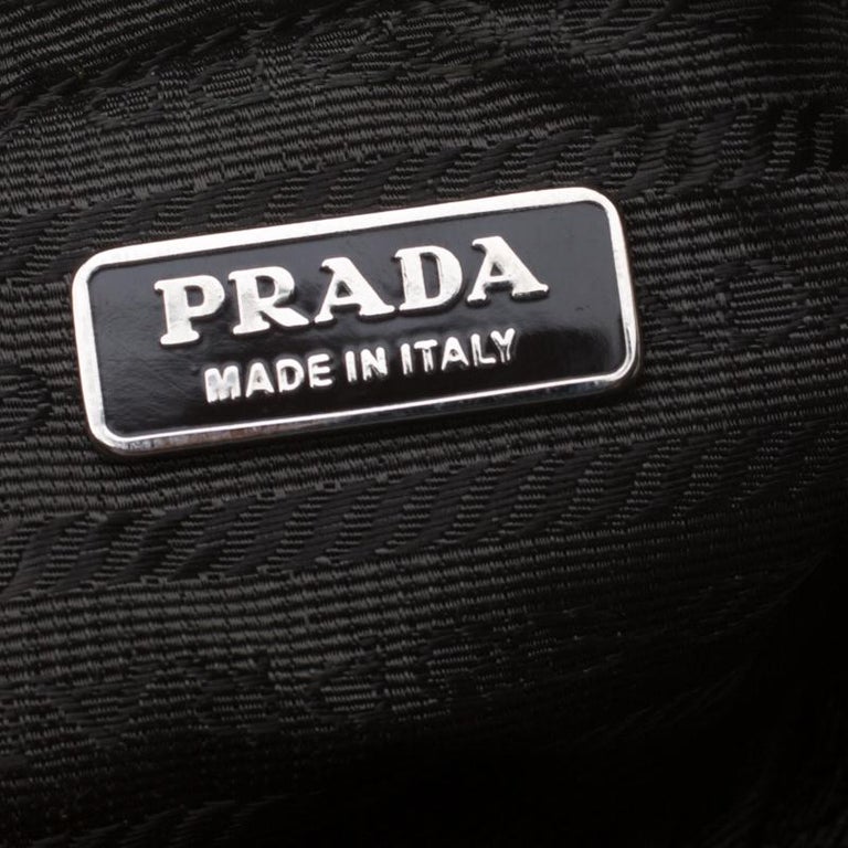 Prada Metallic Saffiano Leather Purse Key Chain For Sale at 1stDibs