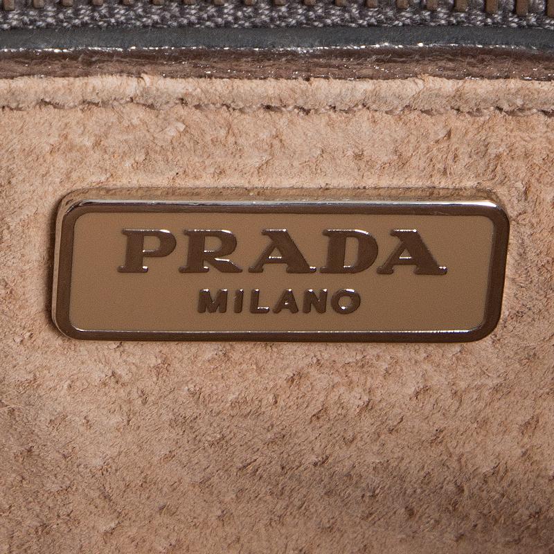 Silver PRADA metallic silver Cinghale leather Crossbody Shoulder Bag