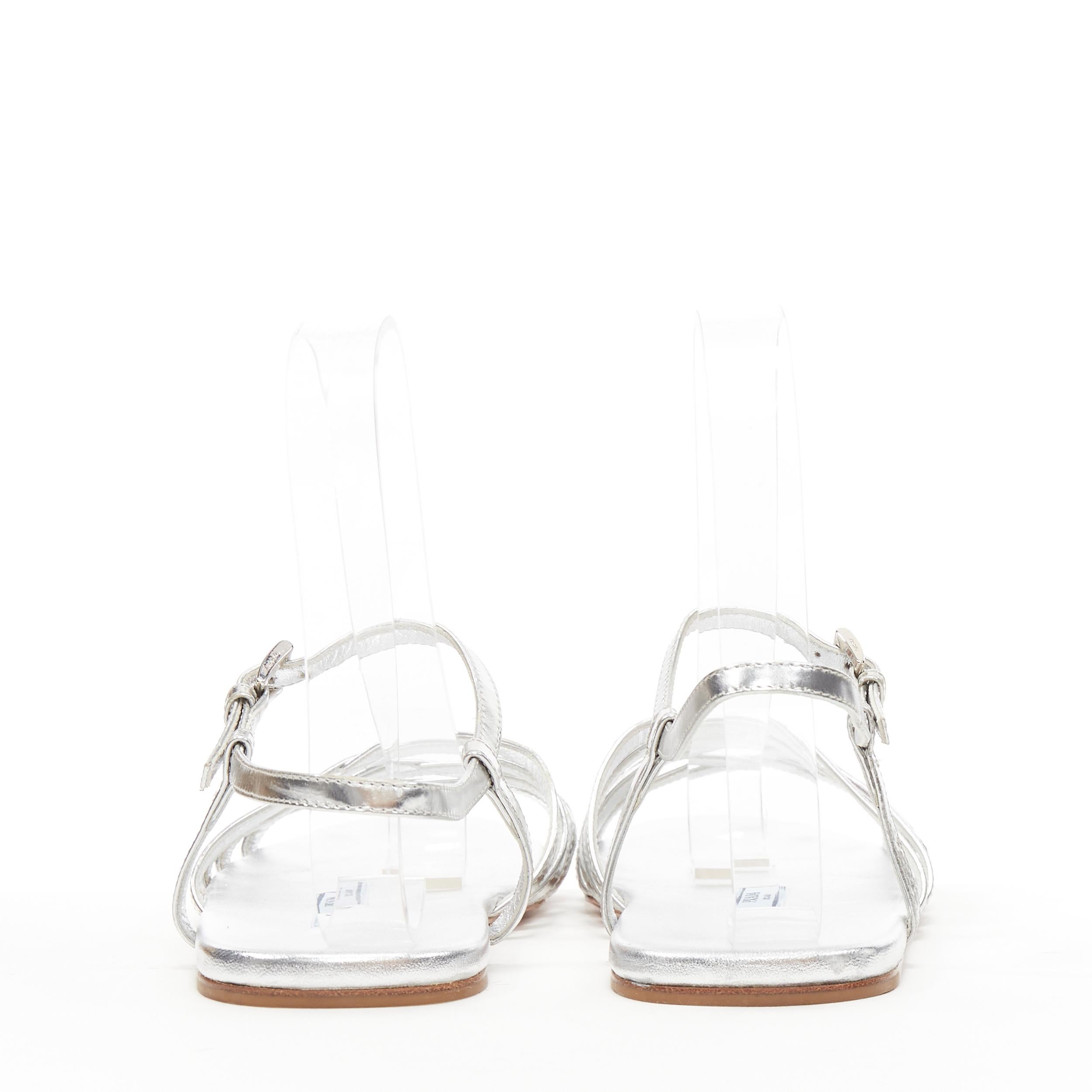 silver flat sandals