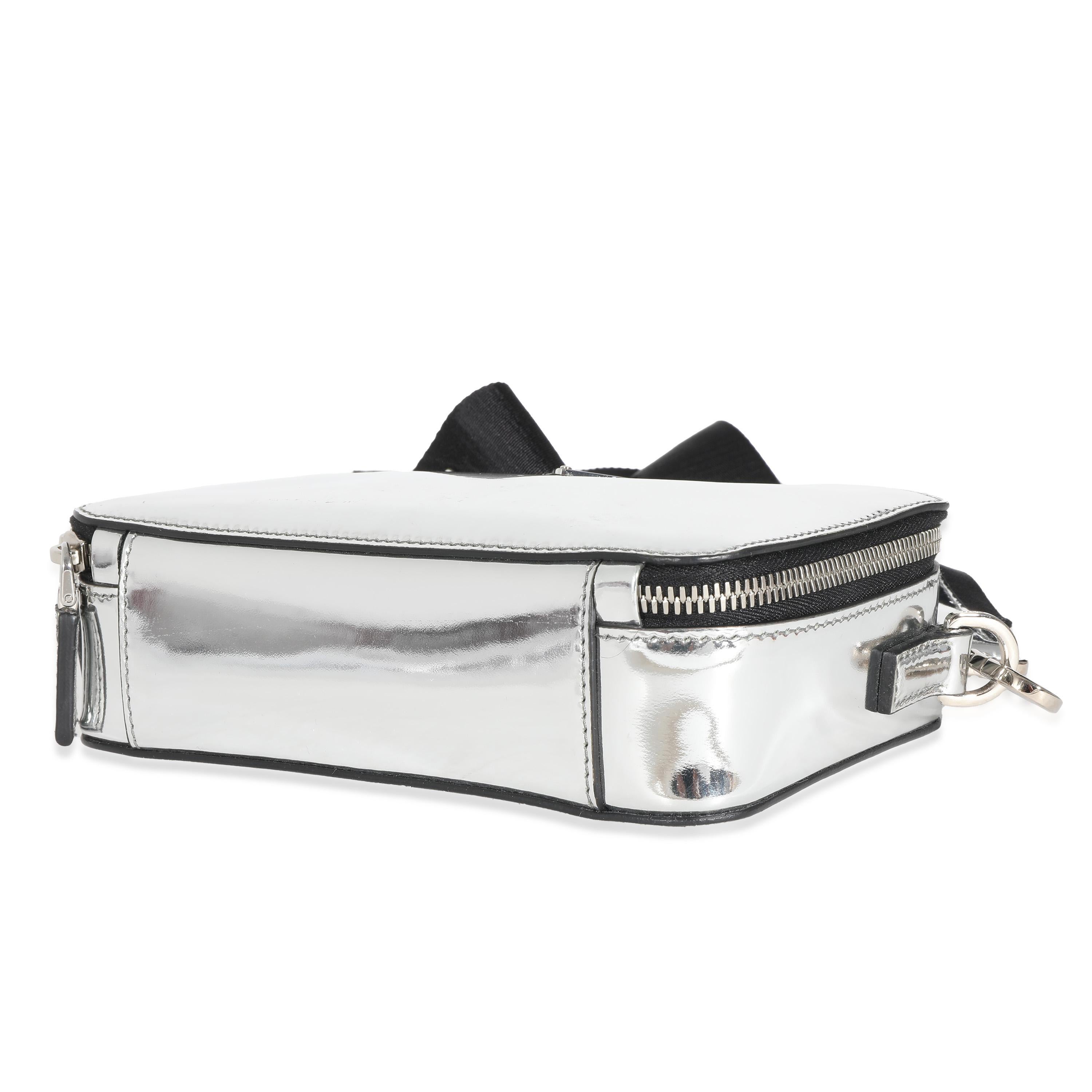 Prada Metallic Silver Spazzolato Brique Crossbody 2