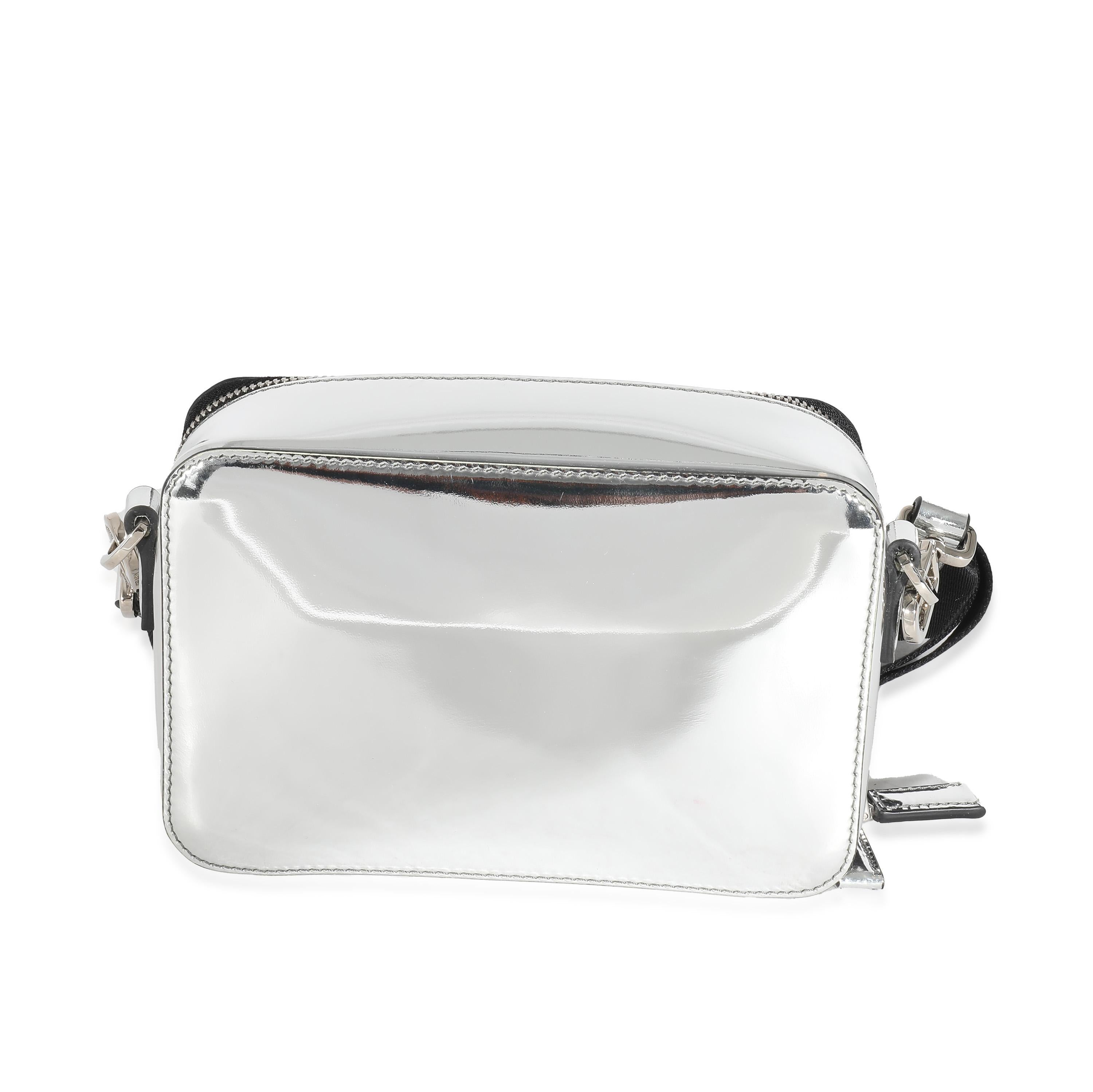 Prada Metallic Silver Spazzolato Brique Crossbody 3