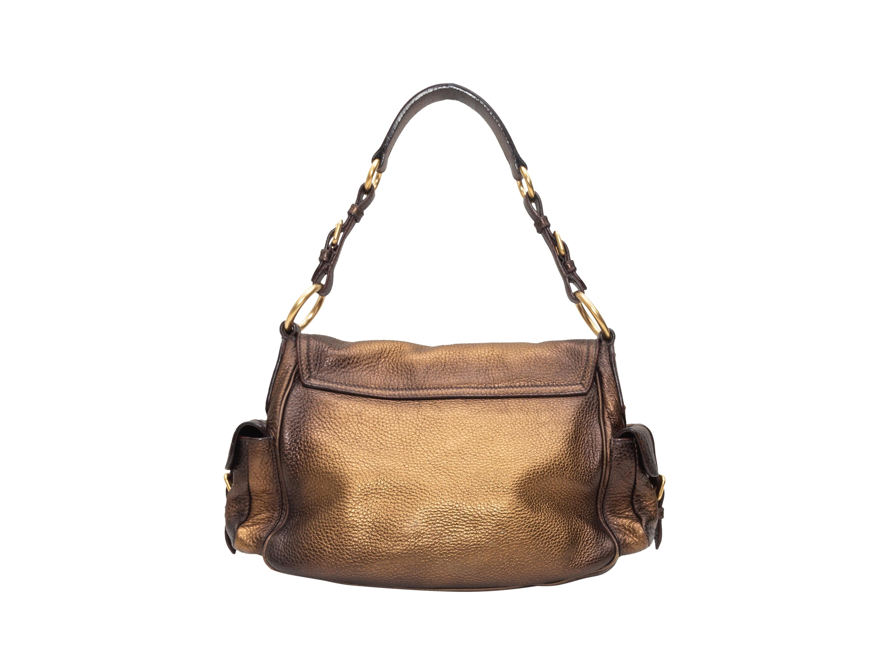  Prada Metallic Vitello Daino Antik Shoulder Bag In Good Condition In New York, NY