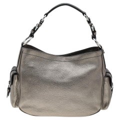 Prada Metallic Vitello Daino Leather Hobo