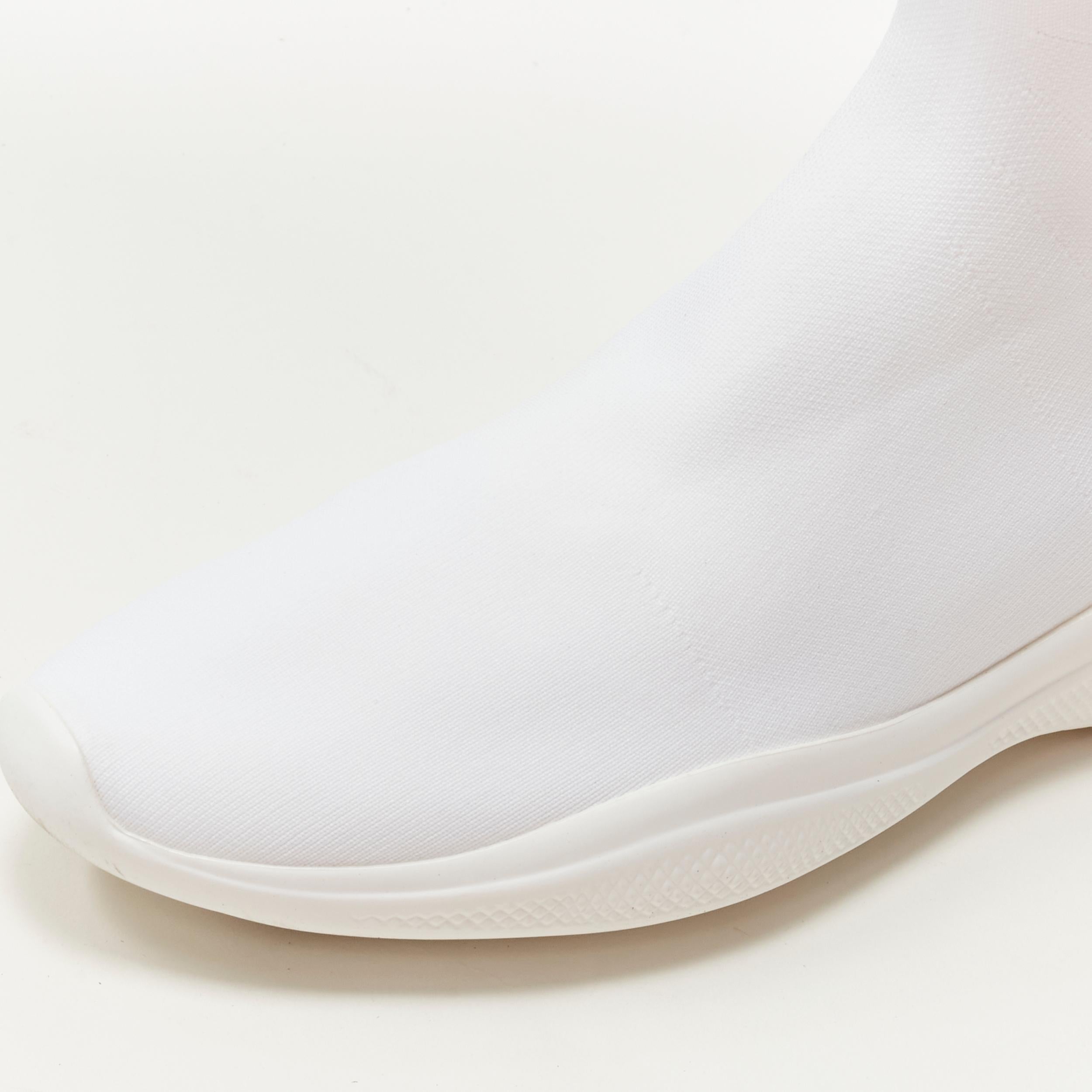PRADA Milano schwarzes Logo Band weiße Socke stricken hohe Top-Sneaker EU35.5 im Angebot 3