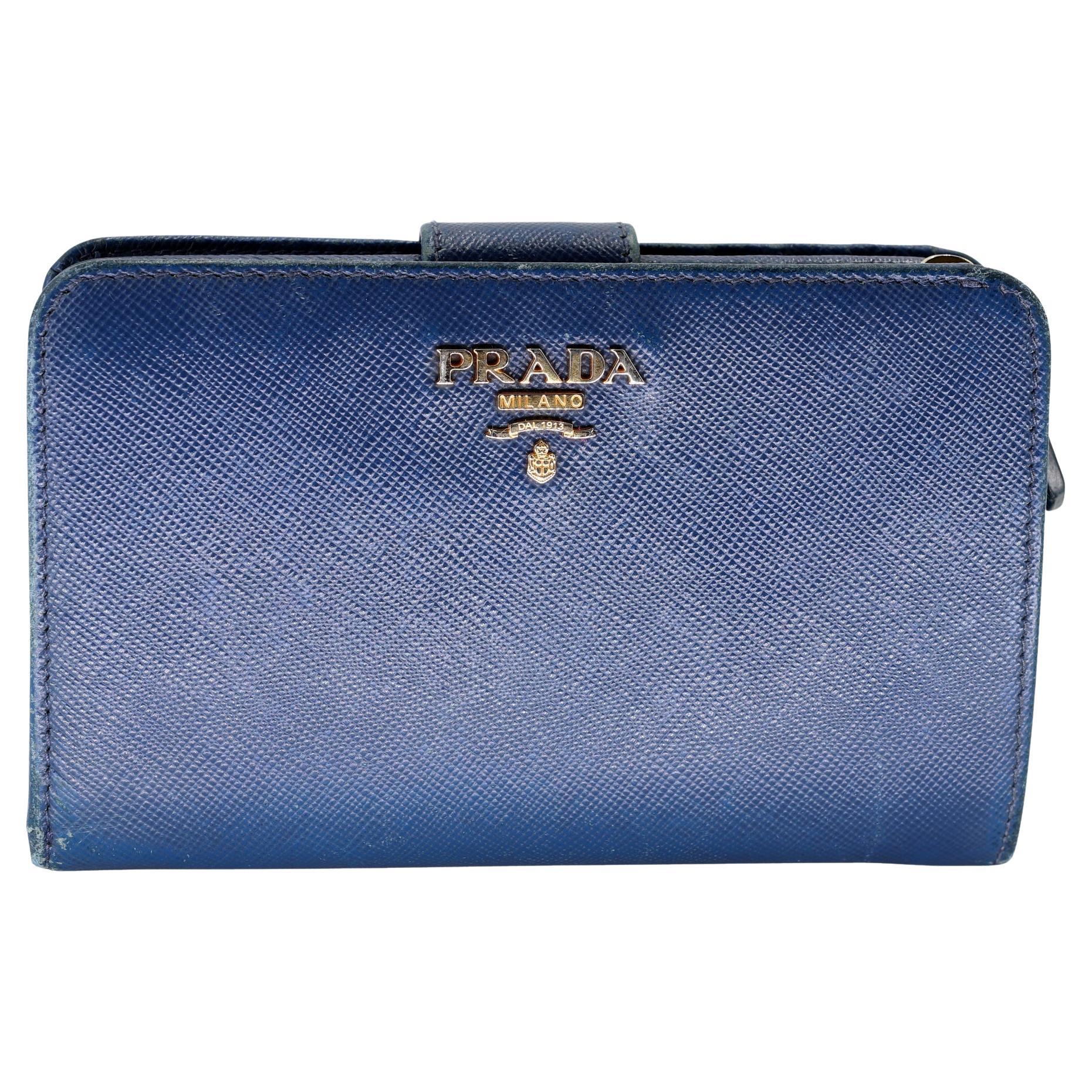 Prada Milano Saffiano Leather Travel Wallet PR-W1005P-A003 For Sale at  1stDibs
