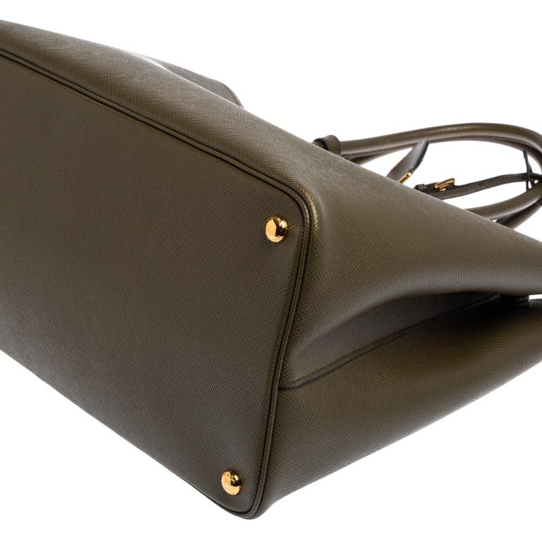 TAKE BACK - Prada Military Green Saffiano Cuir Double Zipped Tote  Bag_SALE_MILAN CLASSIC Luxury Trade Company Since 2007