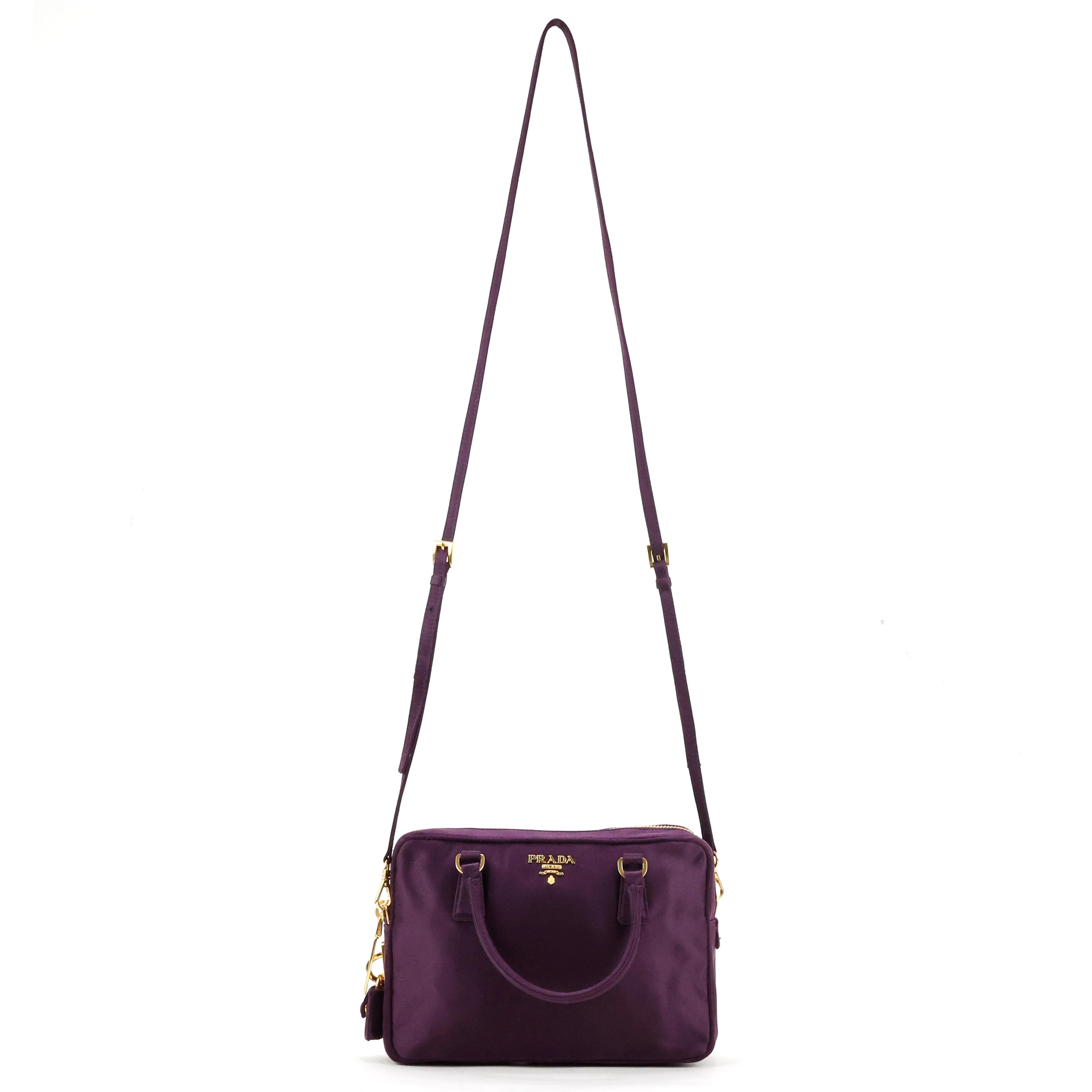 Prada mini bag in purple silk 7