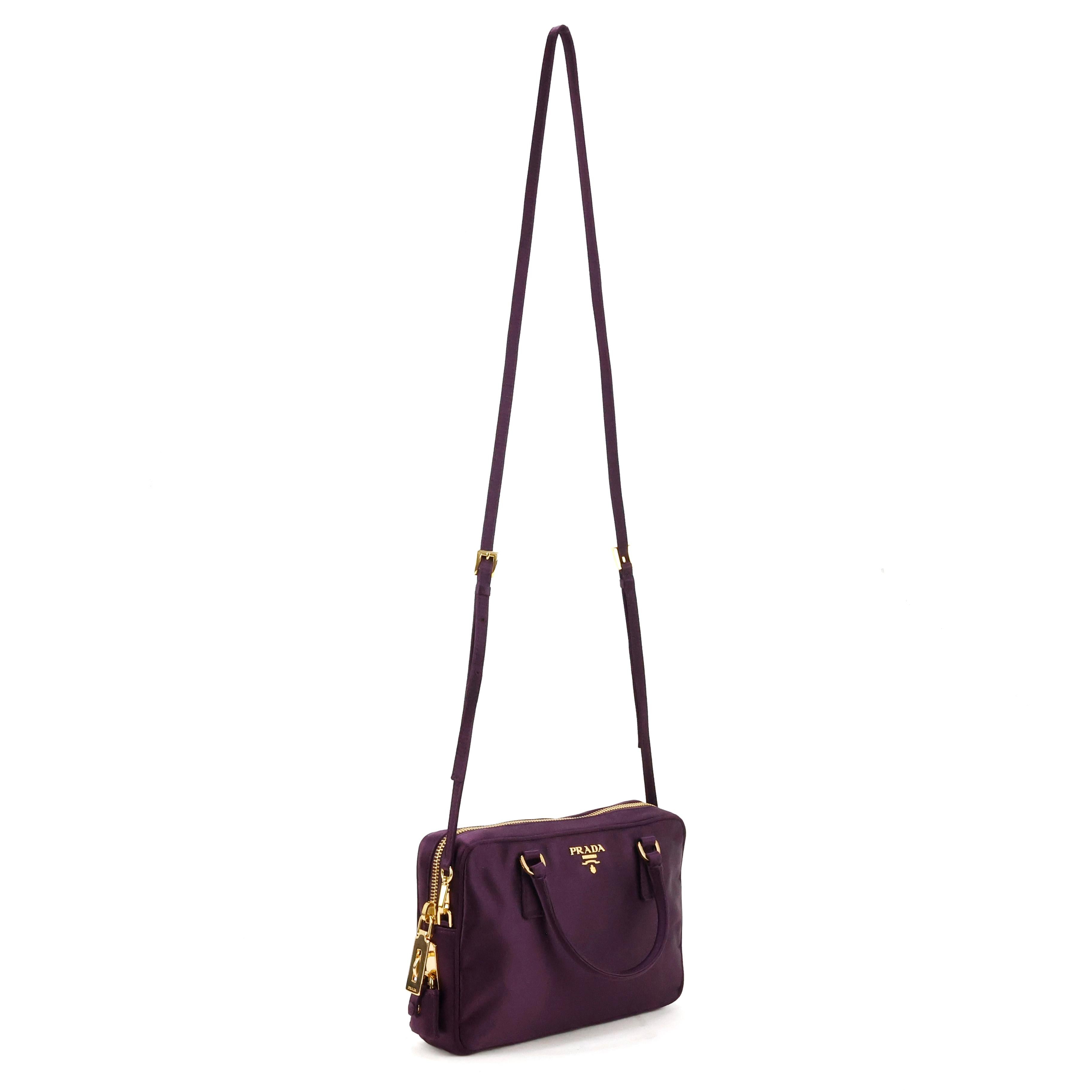 Prada mini bag in purple silk 1
