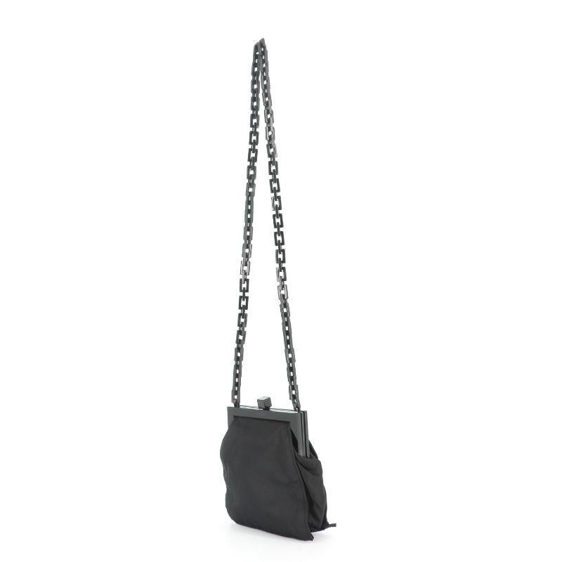 Prada Mini Bag Nylon Handbag with Link Strap In Good Condition In PARIS, FR