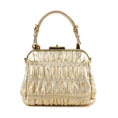 Prada Mini Matelasse Gold leather Bag